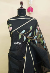 Black Pearl - Pure Kota silk with hand painted floral work saree design 2